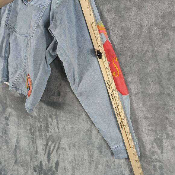 Disney Pixar Soul Jean Jacket Womens 1X Plus Blue Denim Light kidcore Retro - Picture 5 of 8